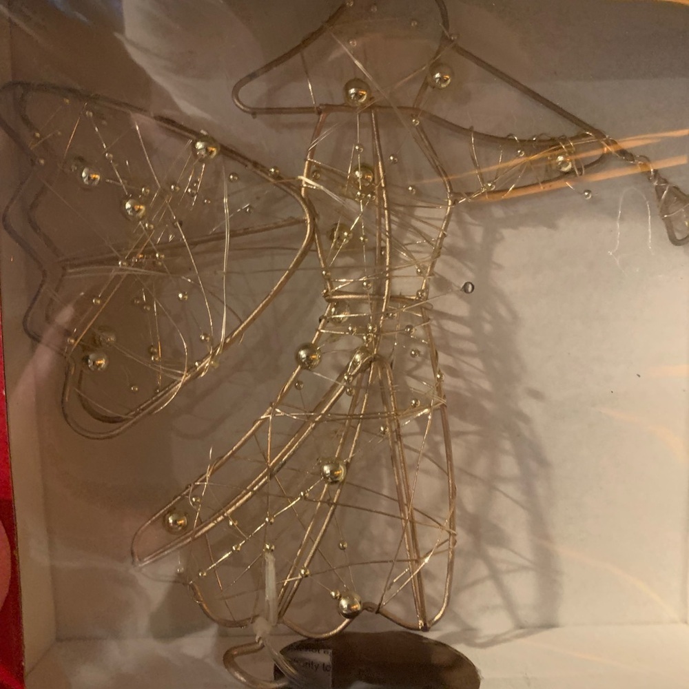 Ashland Gold Wire Angel Tree Topper with Beaded Accents - Picture 3 of 3